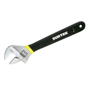 Llave ajustable cromada con mango Rubber grip de plastisol 6″