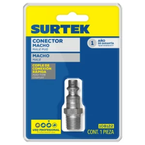 Conector de zinc de conexión rápida 1/4" NPT, macho