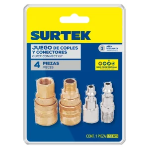 Juego de cople y conectores rápidos, 4 piezas