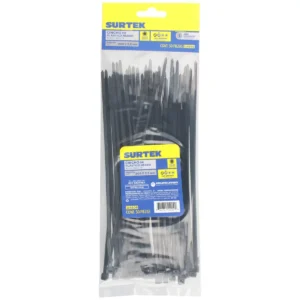 Cinchos plásticos 203 x 3.6 mm, tensión 18 Kg de 50 piezas, color negro