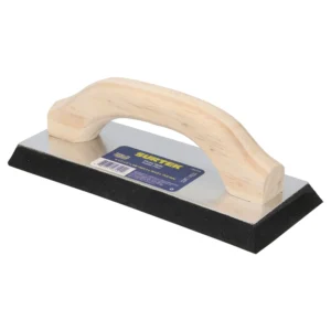 Flota de hule acabado liso con mango de madera 9-1/2" x 4" x 5/8"