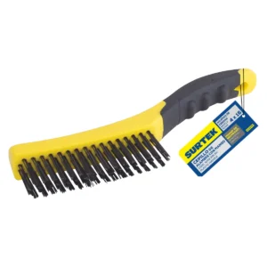 Cepillo de alambre de acero al alto carbón con 4x16 filas de pinceles con mango bimaterial