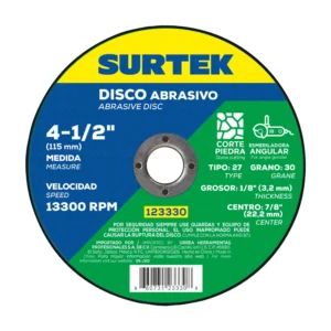 Disco abrasivo tipo 27 para piedra, 4-1/2" x 1/8"