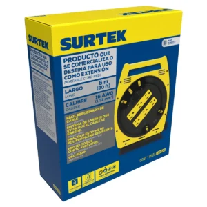 Multicontacto 6 entradas tipo carrete con extensión eléctrica 6 m