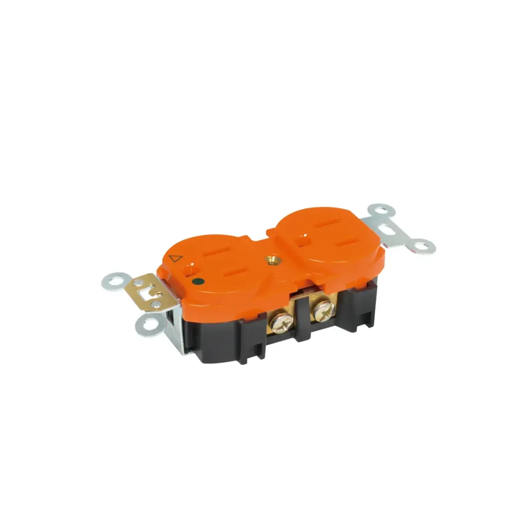 Contacto doble aterrizado aislado, línea estándar, color rojo