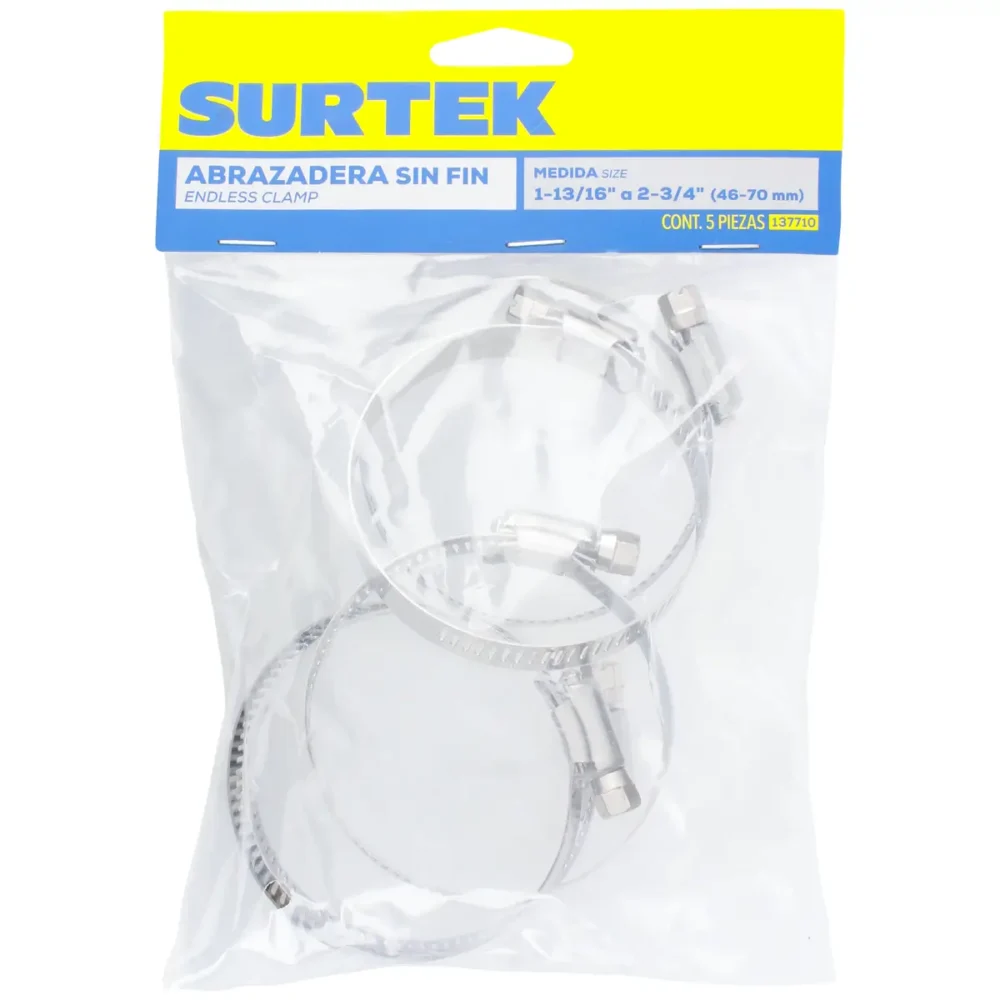 Abrazadera sin fin de acero inoxidable de 1-13/16" a 2-3/4" - Imagen 2