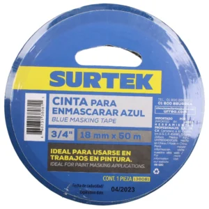 Cinta masking tape azul para enmascarar 19 mm x 50 m