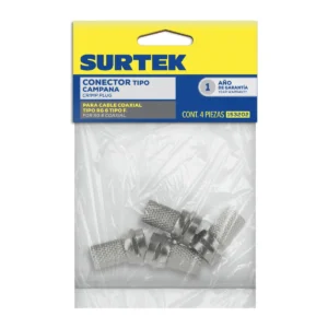 Conector para enroscar cable coaxial RG6, 4 piezas