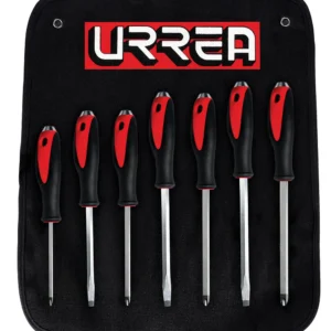 Juego de destornilladores conmango bimaterial de golpe, combinados, 7 piezas en caja