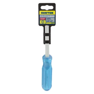 Destornillador con mango azul, mágnetico para puntas hexágono intercambiables de 1/4"