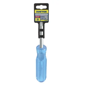 Destornillador con mango ámbar para dado cuadro de 1/4", 3"