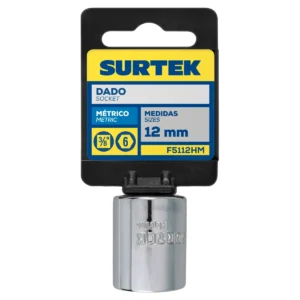 Dado cuadro de 3/8", 6 puntas, métrico, 12 mm