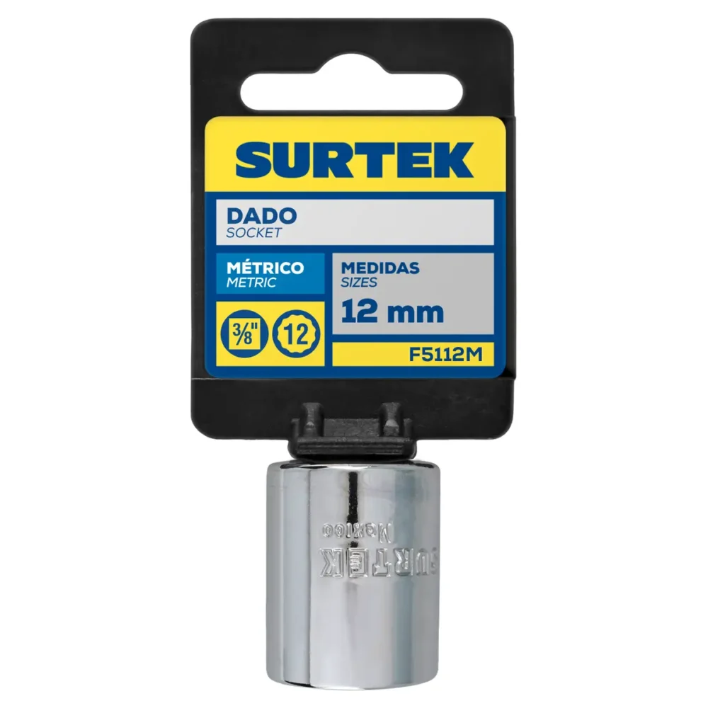 Dado cuadro de 3/8", 12 puntas, métrico, 12 mm