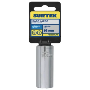 Dado largo cuadro de 3/8", 6 puntas, métrico, 16mm