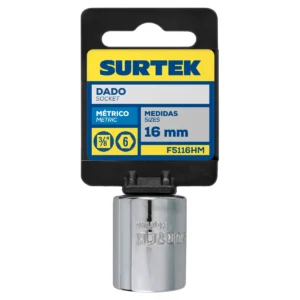 Dado cuadro de 3/8", 6 puntas, métrico, 16 mm