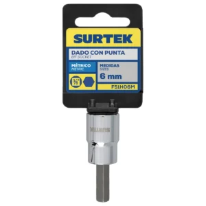 Dado con punta hexagonal cuadro de 3/8", métrico, 6 mm