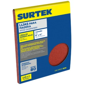Lija roja para esmeril, grano80