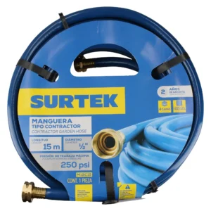 Manguera para jardín contractor con conector metálico 1/2", 15 m