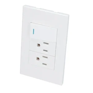 Placa 1 Interruptor 2 contactos 1/3, línea Premium, color blanco