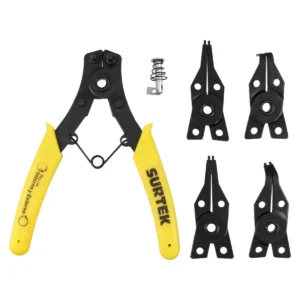 Pinza para anillos de retención con cabeza intercambiable, 5 piezas