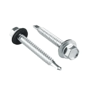 Pija cabeza hexagonal con rondana y punta de broca 3/4" x #14, 100 piezas