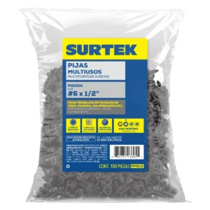 Pija multiusos fosfatizada 1/2" x #6, 100 piezas