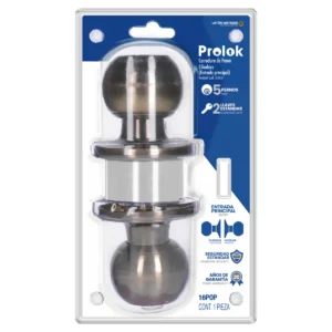 Pomo cilíndrico bola función entrada, latón antiguo, llave estándar, blíster