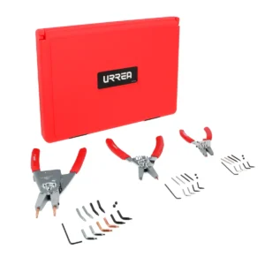 Juego de pinzas convertibles y puntas para anillos de retención, 33 piezas