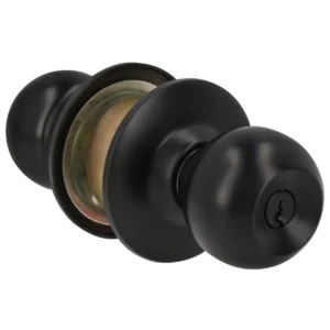 Pomo cilíndrico bola función recámara, acero negro, llave estándar