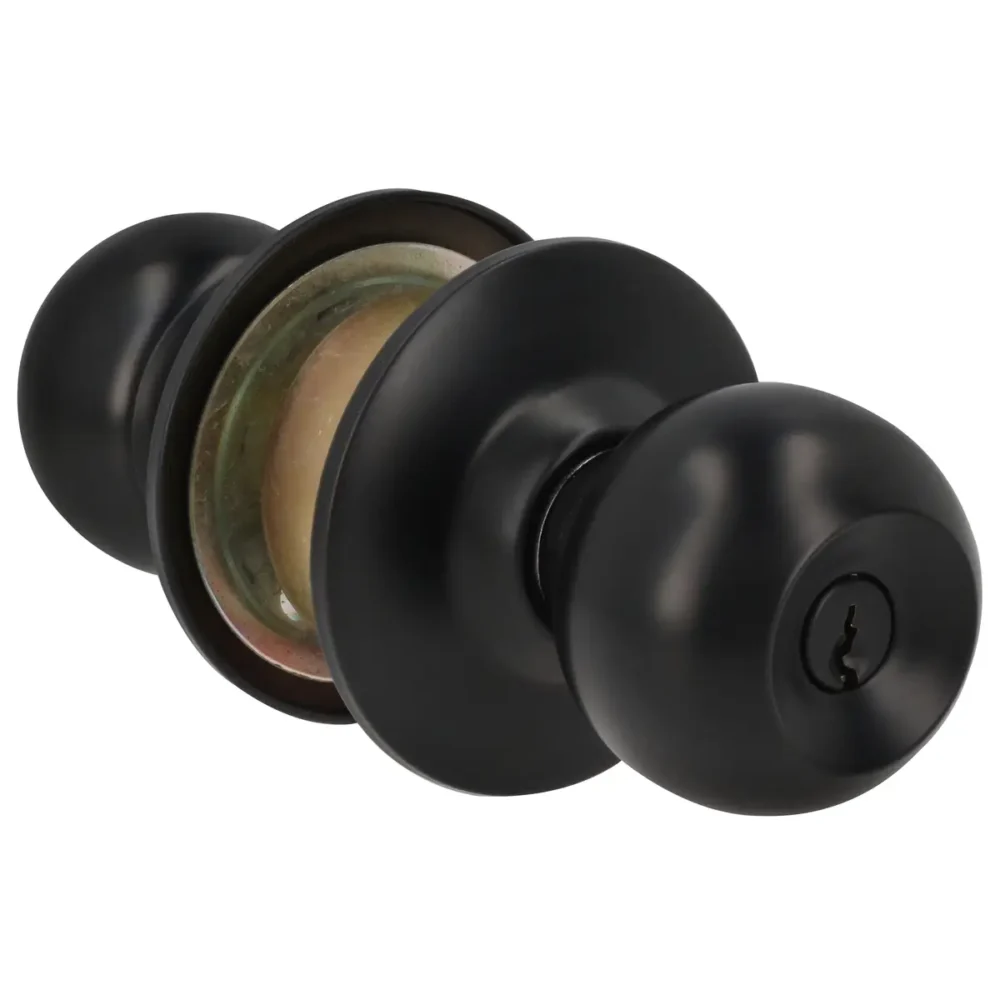 Pomo cilíndrico bola función recámara, acero negro, llave estándar