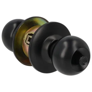 Pomo cilíndrico bola función baño, acero negro, llave estándar