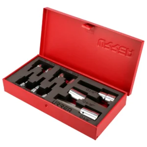 Juego de dados con punta hexagonal en pulgadas cuadro de 3/8" y 1/2", 10 piezas