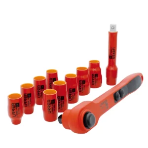 Juego de dados y accesorios cuadro de 1/2" en pulgadas para 1000 V, 11 piezas