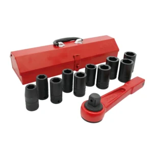 Juego de dados largos y accesorios de impacto cuadro de 3/4", en pulgadas, 12 piezas