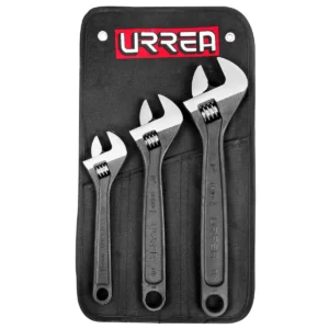 Juego de llaves ajustables fosfatizadas, 3 piezas en estuche