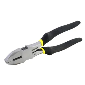 Pinza para electricista con mango rubber grip nariz cuadrada corte lateral de 7"