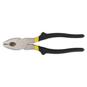 Pinza para electricista con mango rubber grip nariz cuadrada corte lateral de 8"