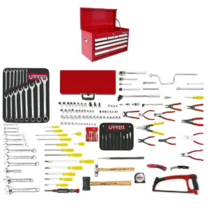 Juego intermedio industrial métrico 155 piezas, con gabinete EX27S6