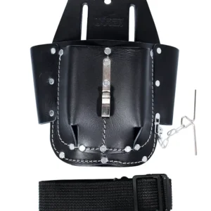 Portaherramientas de piel tipo vaqueta, 5 bolsillos