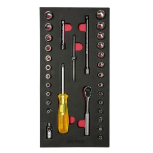 Juego de dados cortos y accesorios cuadro de 1/4" combinados 31 piezas, CH101-C