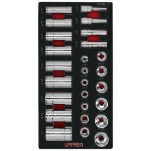 Juego de dados cortos y largos cuadro de 3/8" en pulgadas 26 piezas, CH106-C