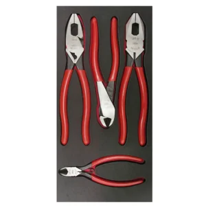 Juego de pinzas de electricista 4 piezas, charola CH126-C