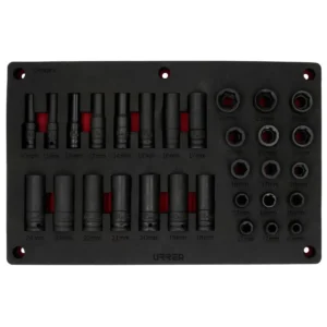 Juego de dados de impacto métricos cuadro de 1/2" 30 piezas, CH242P-C