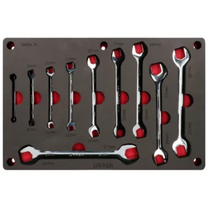 Juego de llaves españolas pulido espejo métricas 10 piezas, CH254P-C