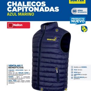 Chaleco capitonada azul marino, Chico