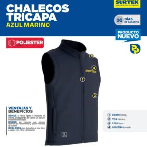 Chaleco tricapa azul marino, Chico