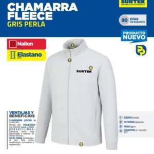 Chamarra FLEECE gris perla, Chica