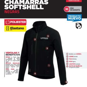 Chamarra SOFTSHELL negra, Chica