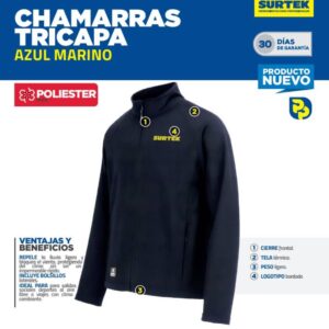 Chamarra tricapa azul marino, Chica