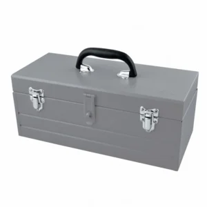 Caja portaherramientas metálica color gris con charola 19" x 7" x 6"